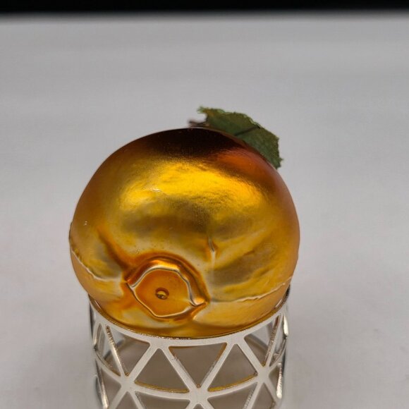 Inge Glas Pear German Glass Christmas Ornament Orange 3" - Picture 5 of 6